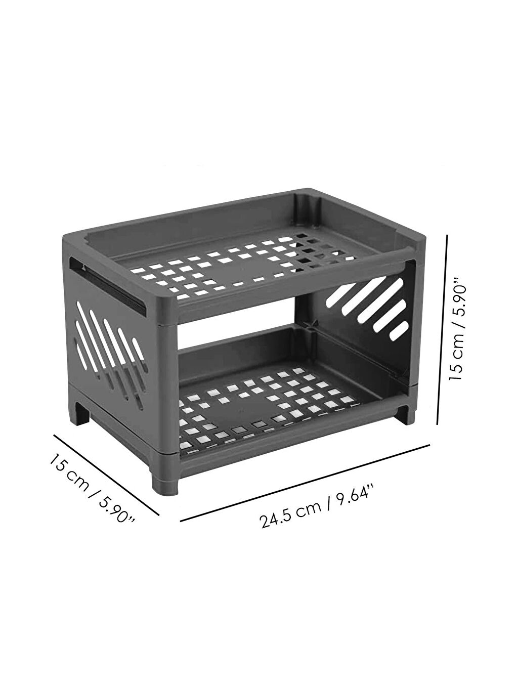 2'li Çift Katlı Banyo Düzenleme Rafı Banyo Organizeri Kozmetik Ürünleri Standı Antrasit-7