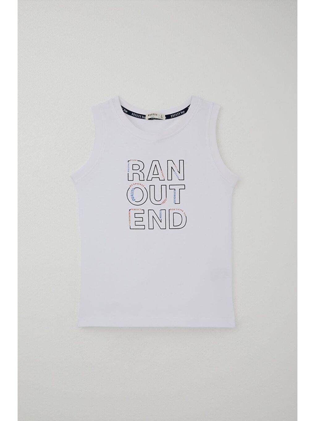 Erkek Çocuk Şortlu Takım Sıfır Kollu Yazı Baskılı Bağcık Aksesuarlı Beyaz (8-14 Yaş)-1