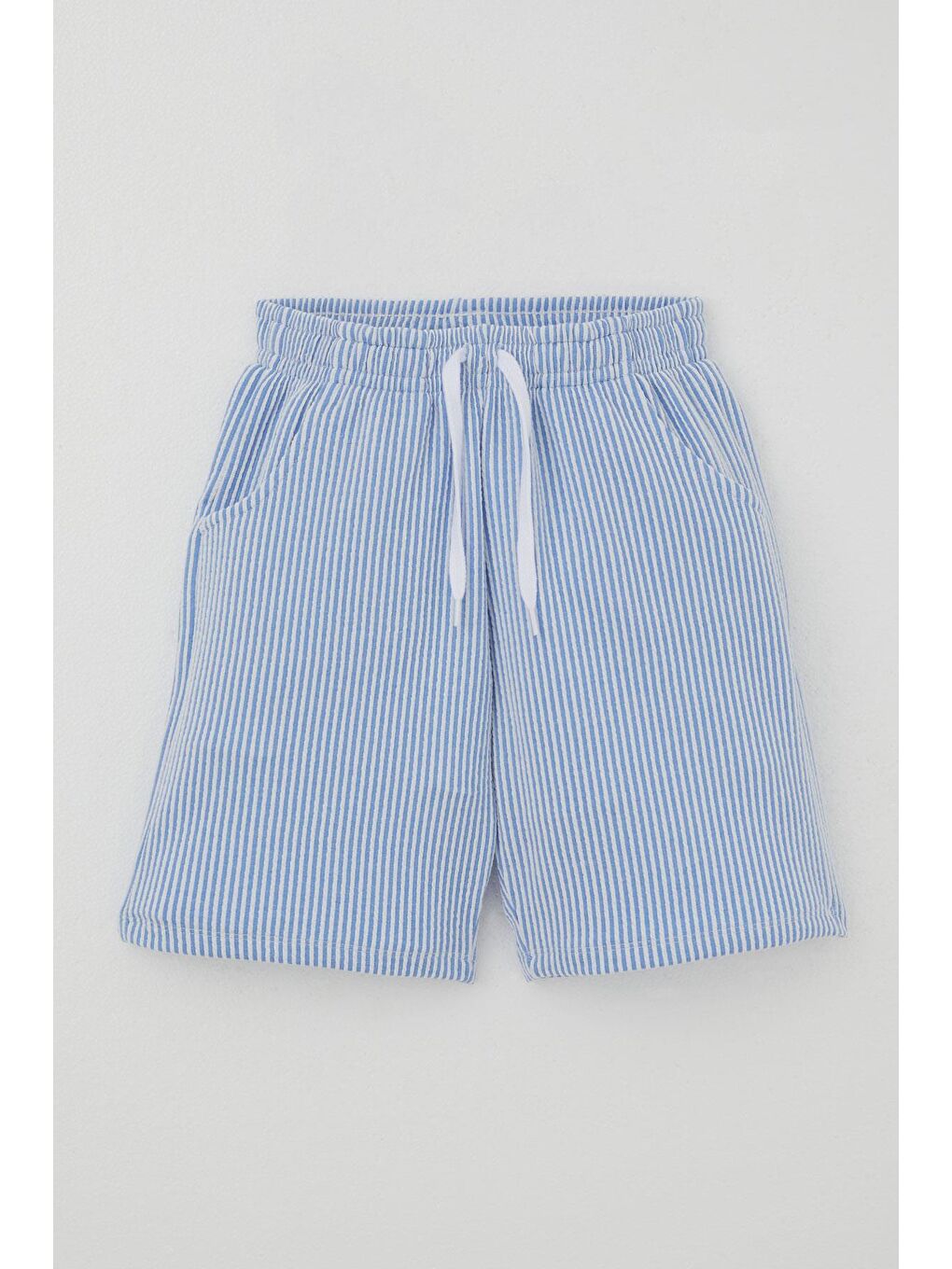 Erkek Çocuk Şortlu Takım Sıfır Kollu Yazı Baskılı Bağcık Aksesuarlı Beyaz (8-14 Yaş)-2