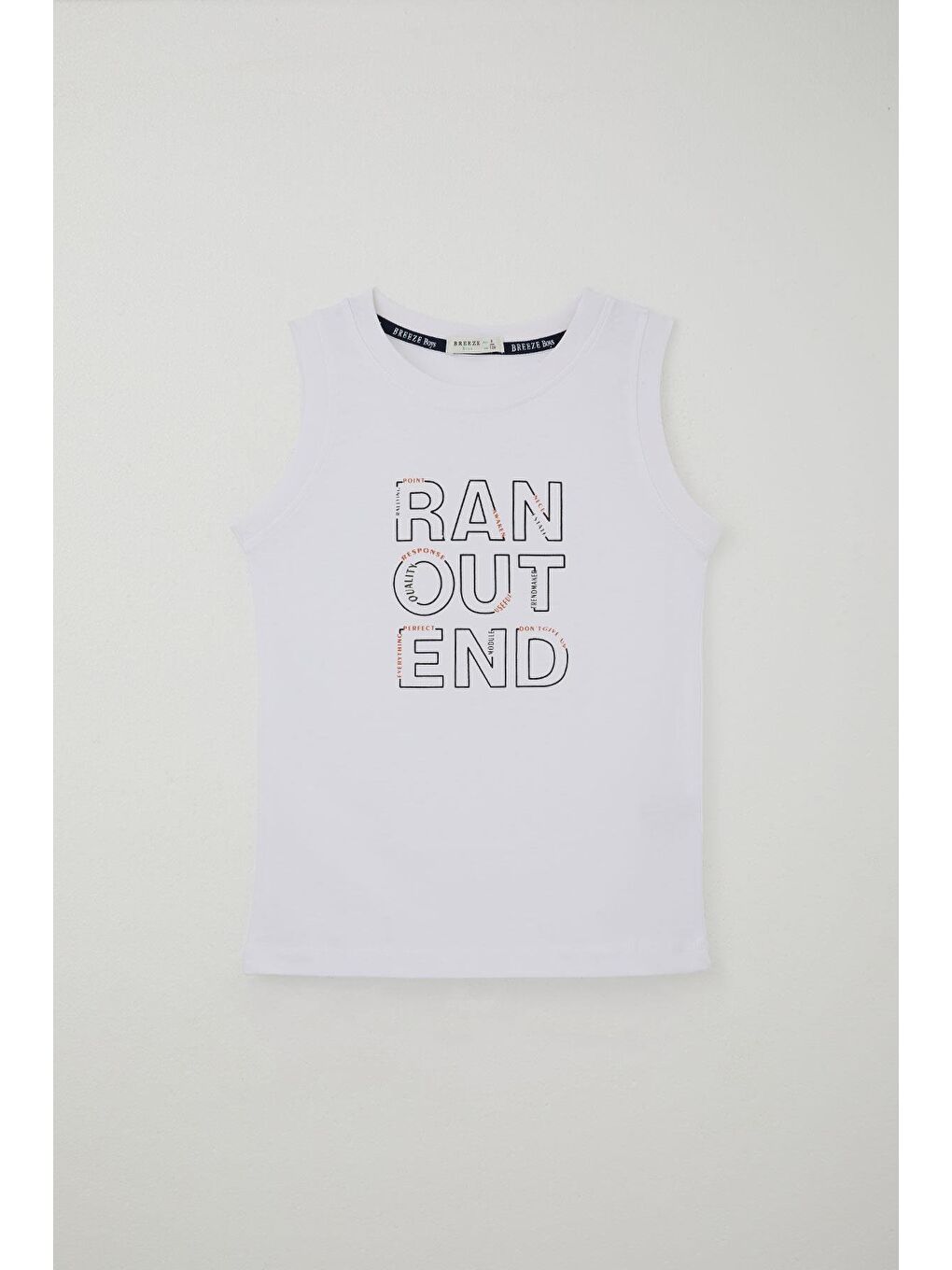 Erkek Çocuk Şortlu Takım Sıfır Kollu Yazı Baskılı Bağcık Aksesuarlı Beyaz (8-14 Yaş)-1