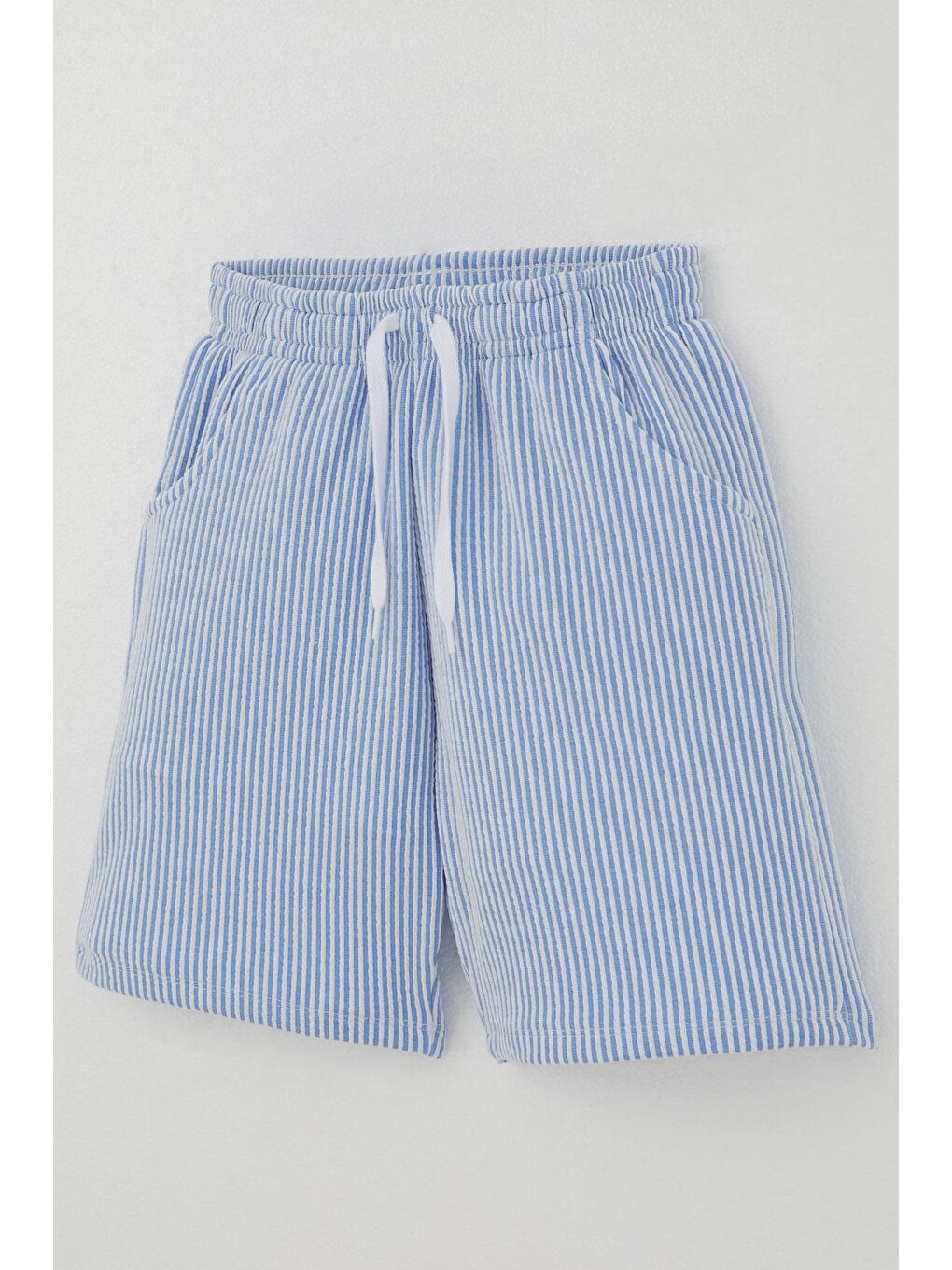 Erkek Çocuk Şortlu Takım Sıfır Kollu Yazı Baskılı Bağcık Aksesuarlı Beyaz (8-14 Yaş)-6