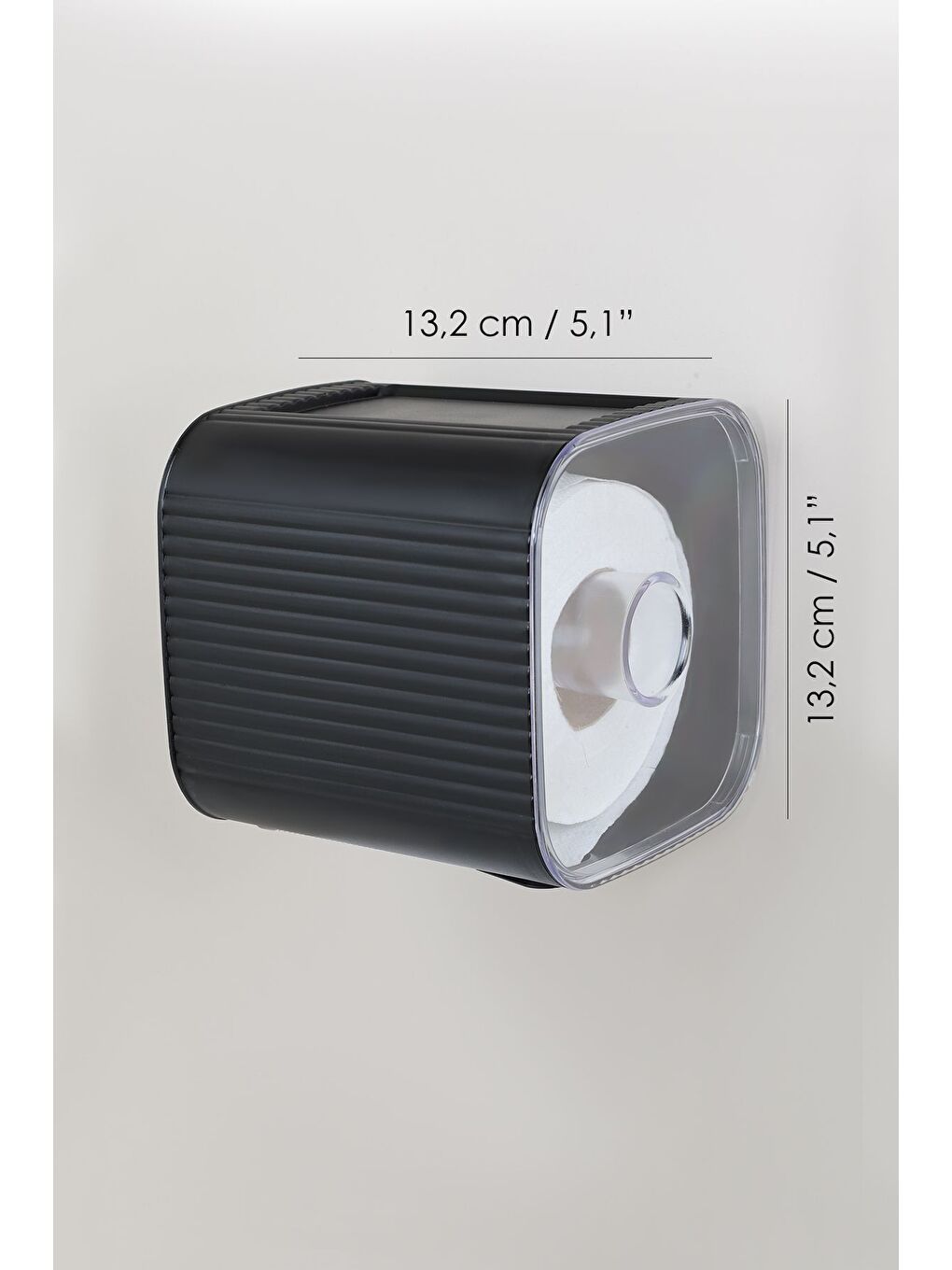 Yapışkanlı Kapalı Tuvalet Kağıtlığı Plastik Banyo Wc Tuvalet Kağıtlık Raflı Peçetelik Siyah-5