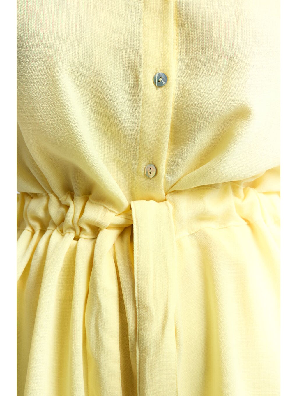 Beli Bağlamalı Kimono Gömlek - Sarı-6