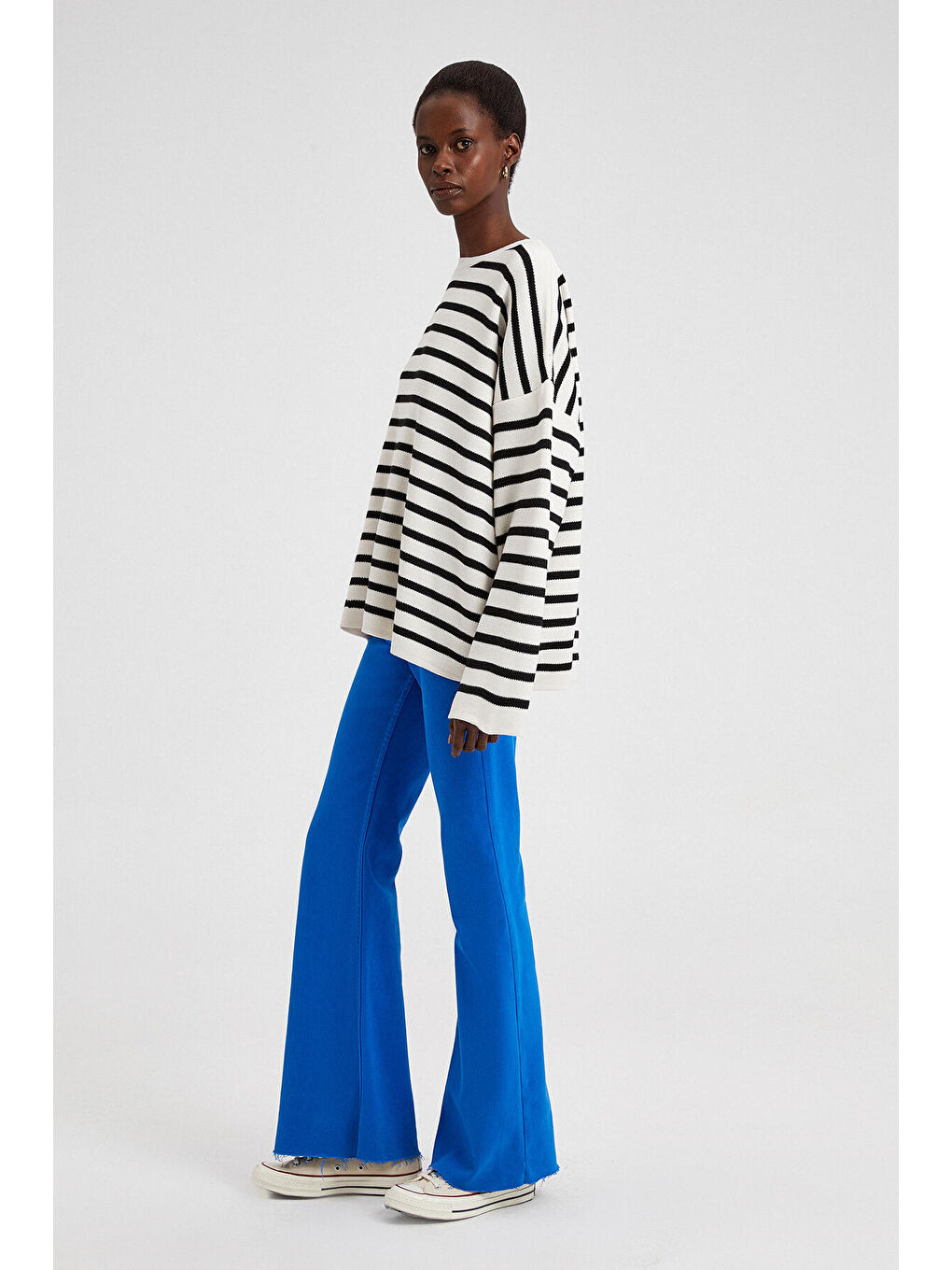 Siyah Çizgili Triko Kazak-2