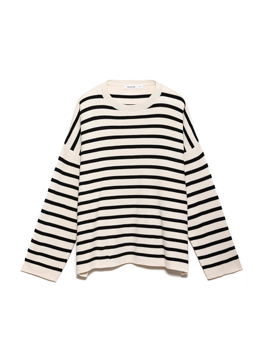 Siyah Çizgili Triko Kazak-5