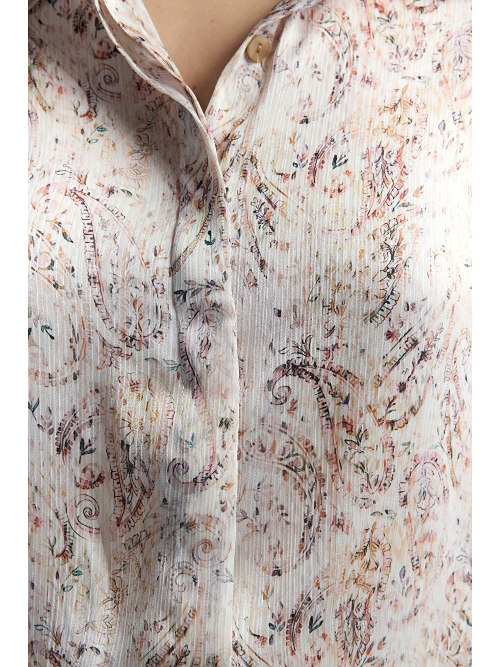 Şal Desen Gömlek - Bej-6