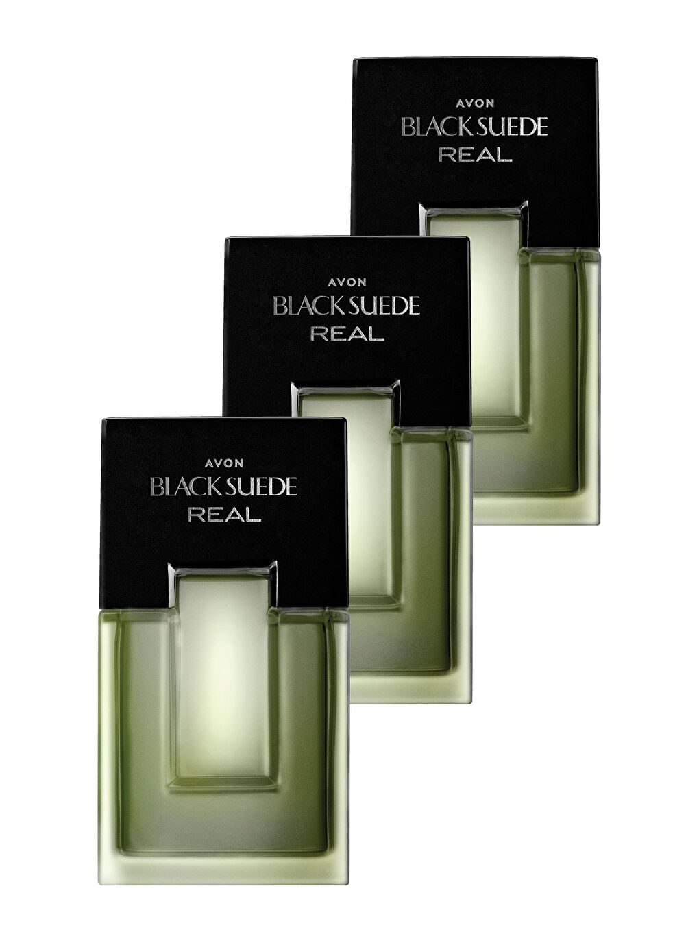 AVON Renksiz Black Suede Real Erkek Parfüm Edt 75 Ml. Üçlü Set