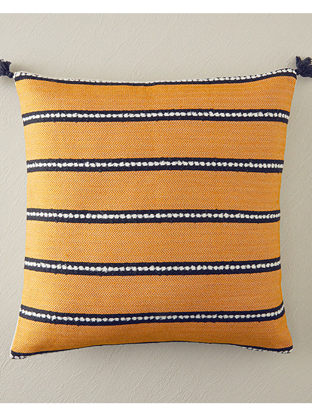 Lila Berta Dokuma Kırlent Kılıfı Ekru-Hardal