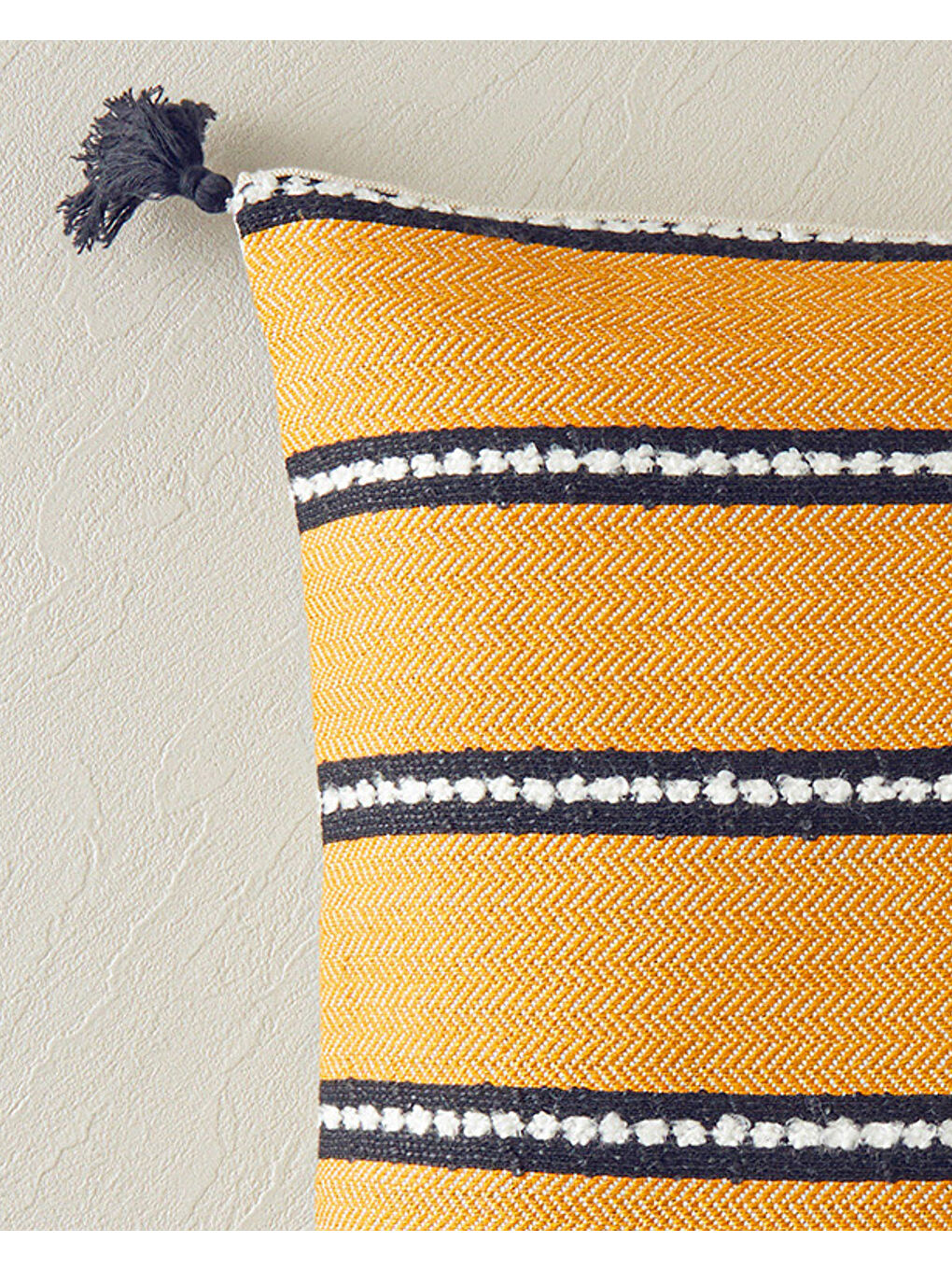 Lila Berta Dokuma Kırlent Kılıfı Ekru-Hardal-1