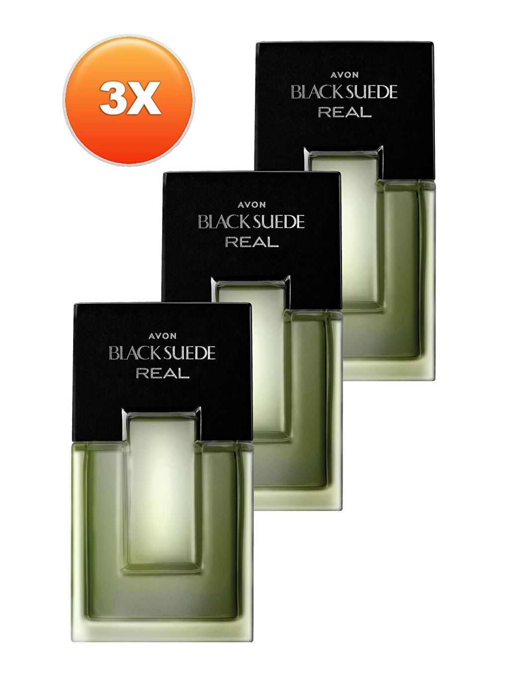 AVON Renksiz Black Suede Real Erkek Parfüm Edt 75 Ml. Üçlü Set - 1