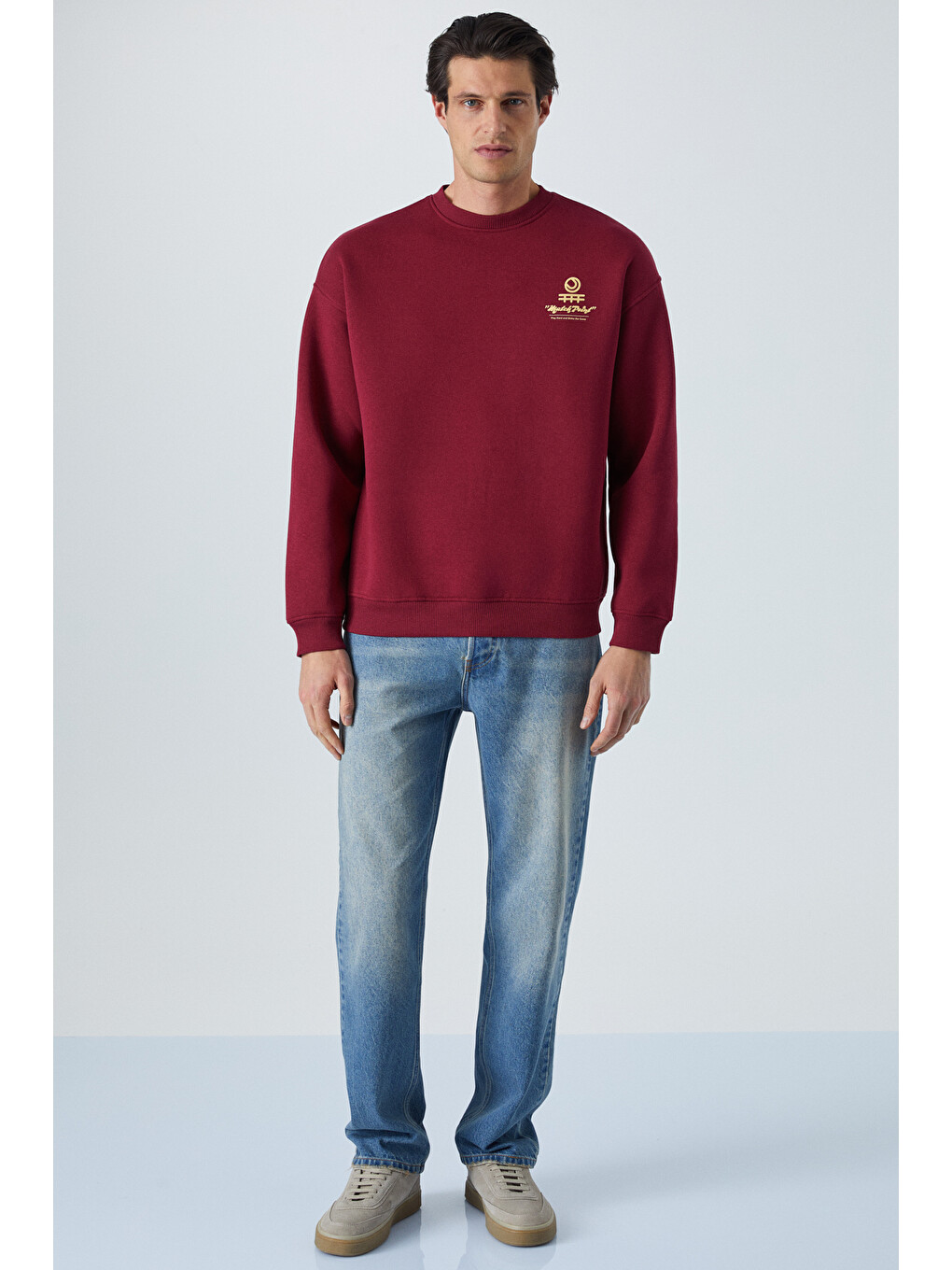 Sınner Erkek Yumuşacık Kumaşlı Bordo Sweatshirt-1