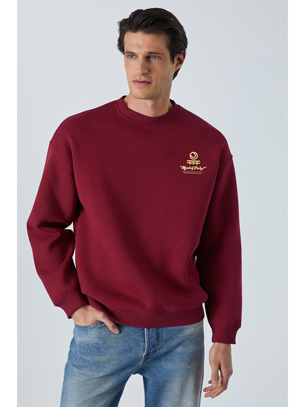 Sınner Erkek Yumuşacık Kumaşlı Bordo Sweatshirt-2