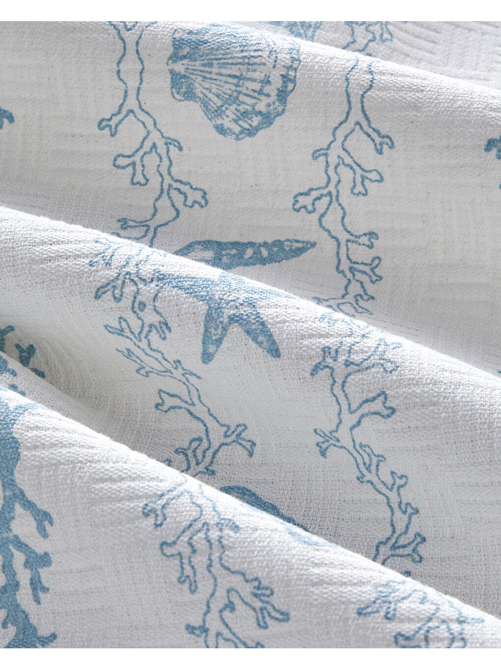 Submarine Treasures Baskılı Pamuklu King Size Pike 240x220 cm Mavi-3