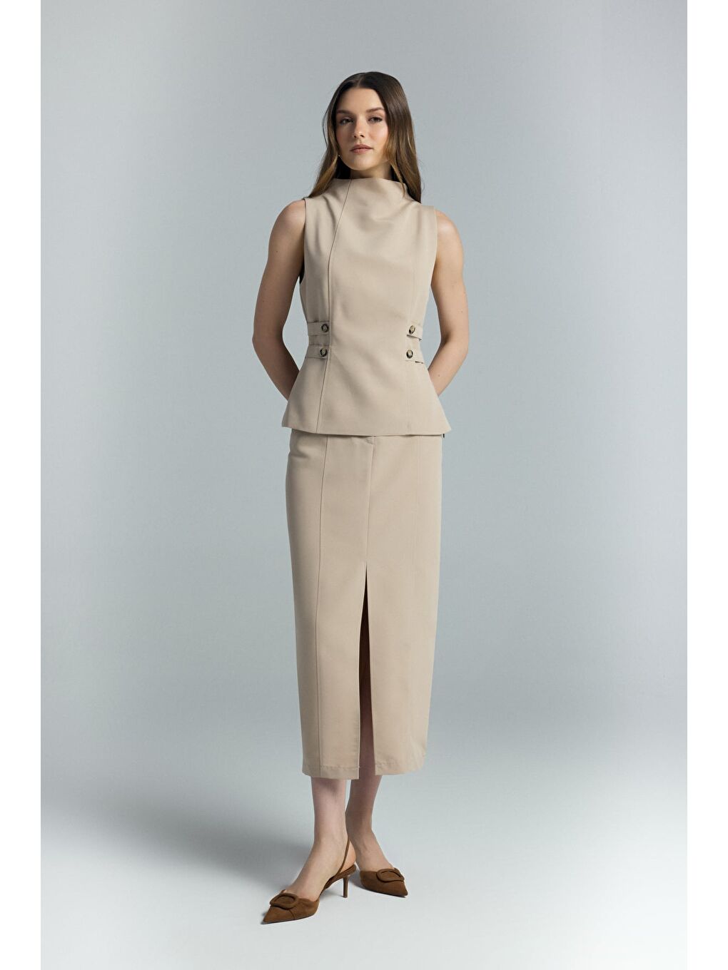 Kahverengi Jessi Bluz - Camel-3