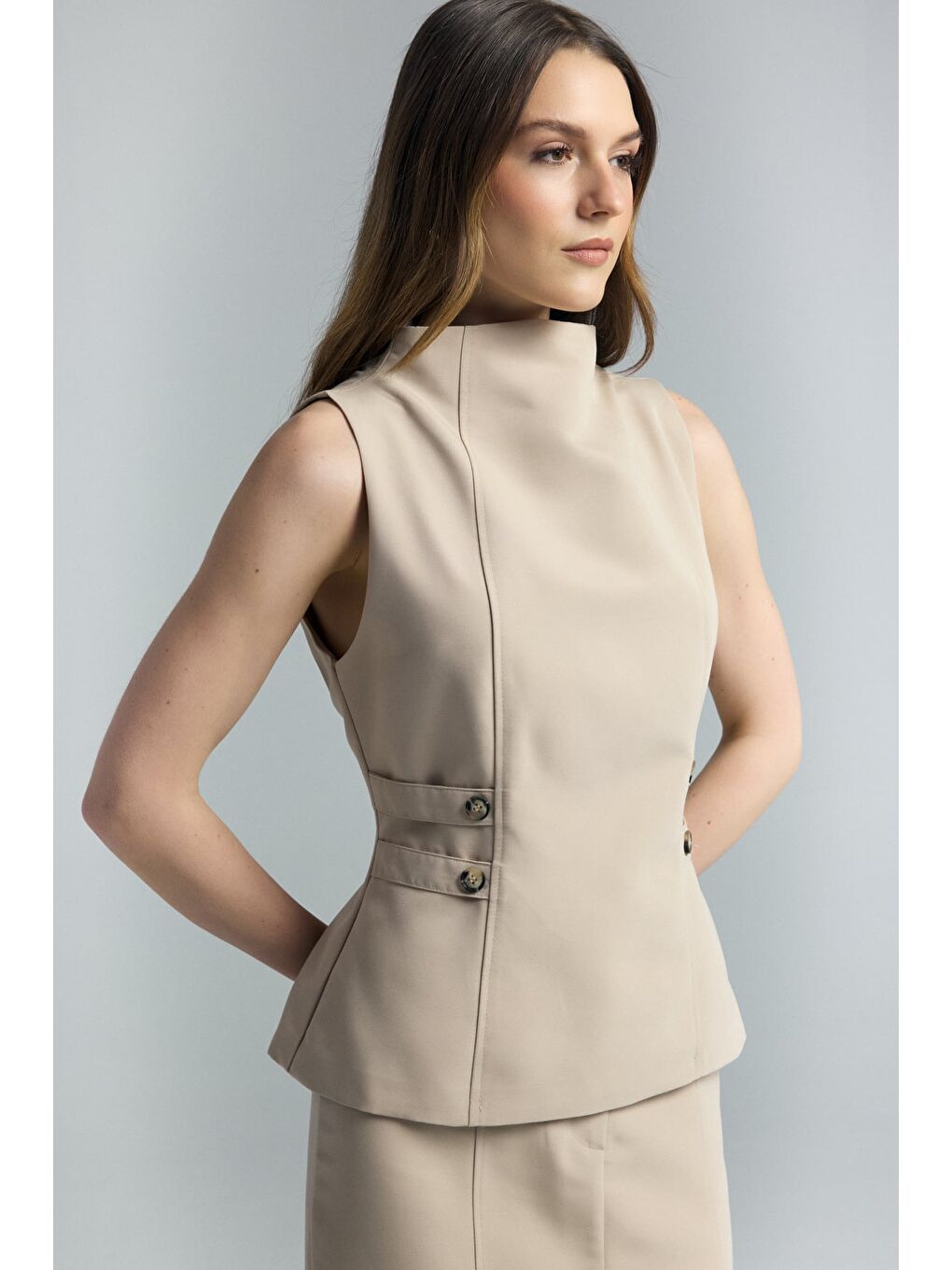 Kahverengi Jessi Bluz - Camel-4