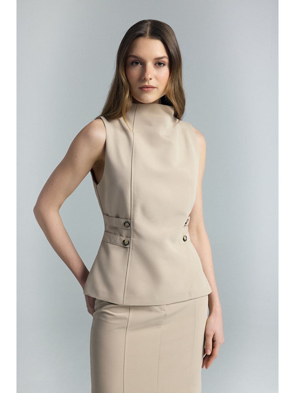 Kahverengi Jessi Bluz - Camel-5