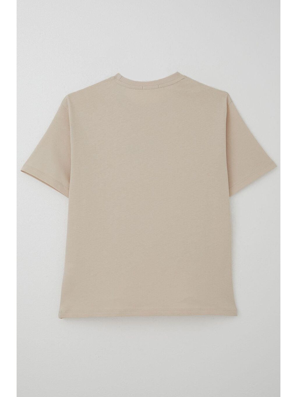 Erkek Çocuk Tişört Yazı Baskılı Bej (8-12 Yaş)-1