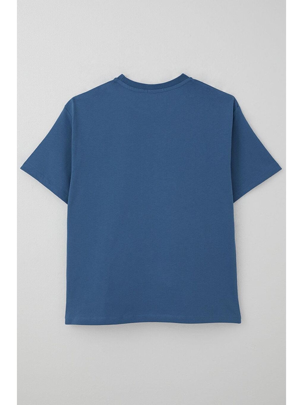 Erkek Çocuk Tişört Yazı Baskılı İndigo (8-12 Yaş)-1
