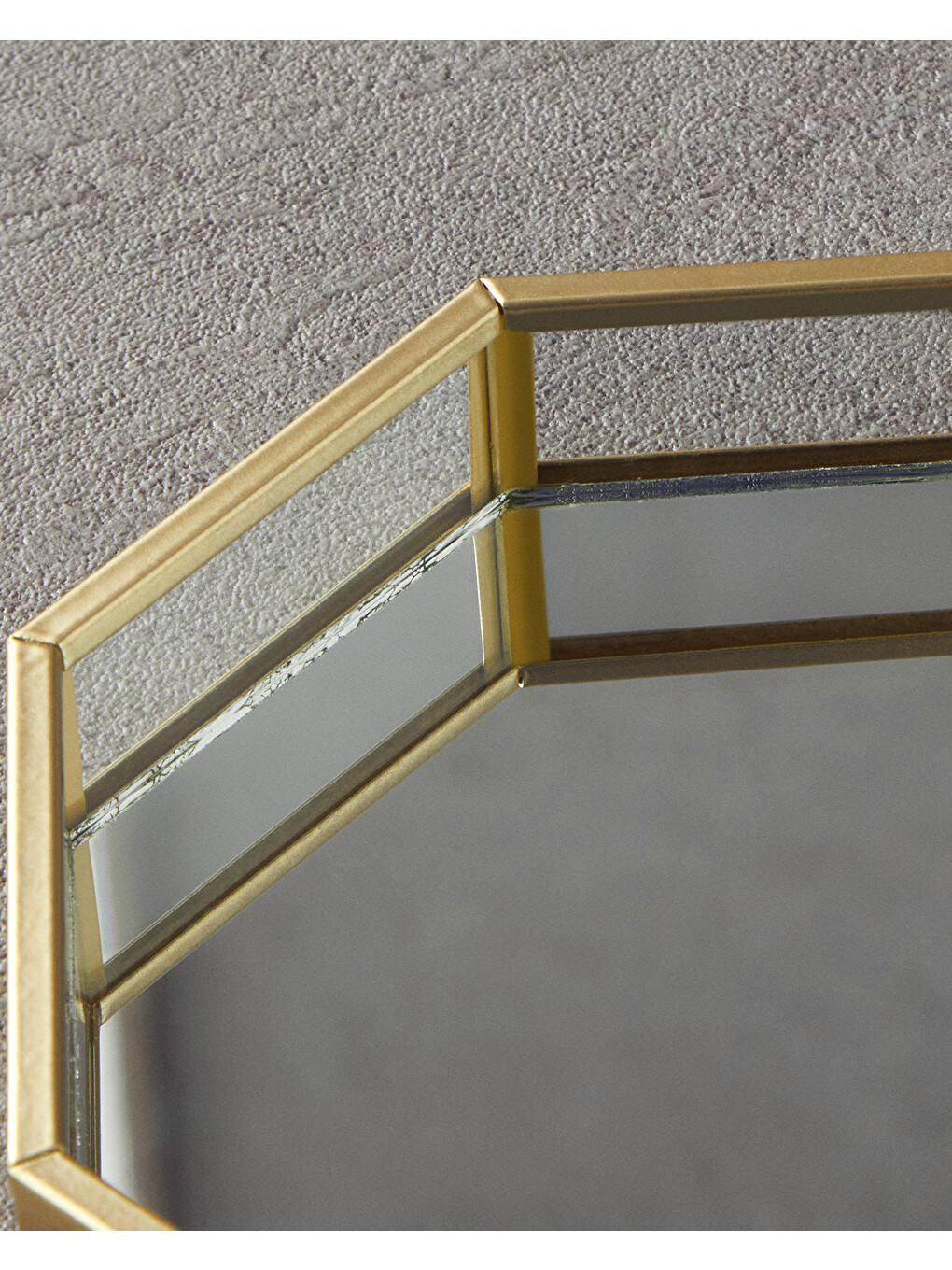 Sarı Deluxe Cam Dekoratif Tepsi 19x19x3,5 Cm Gold-2