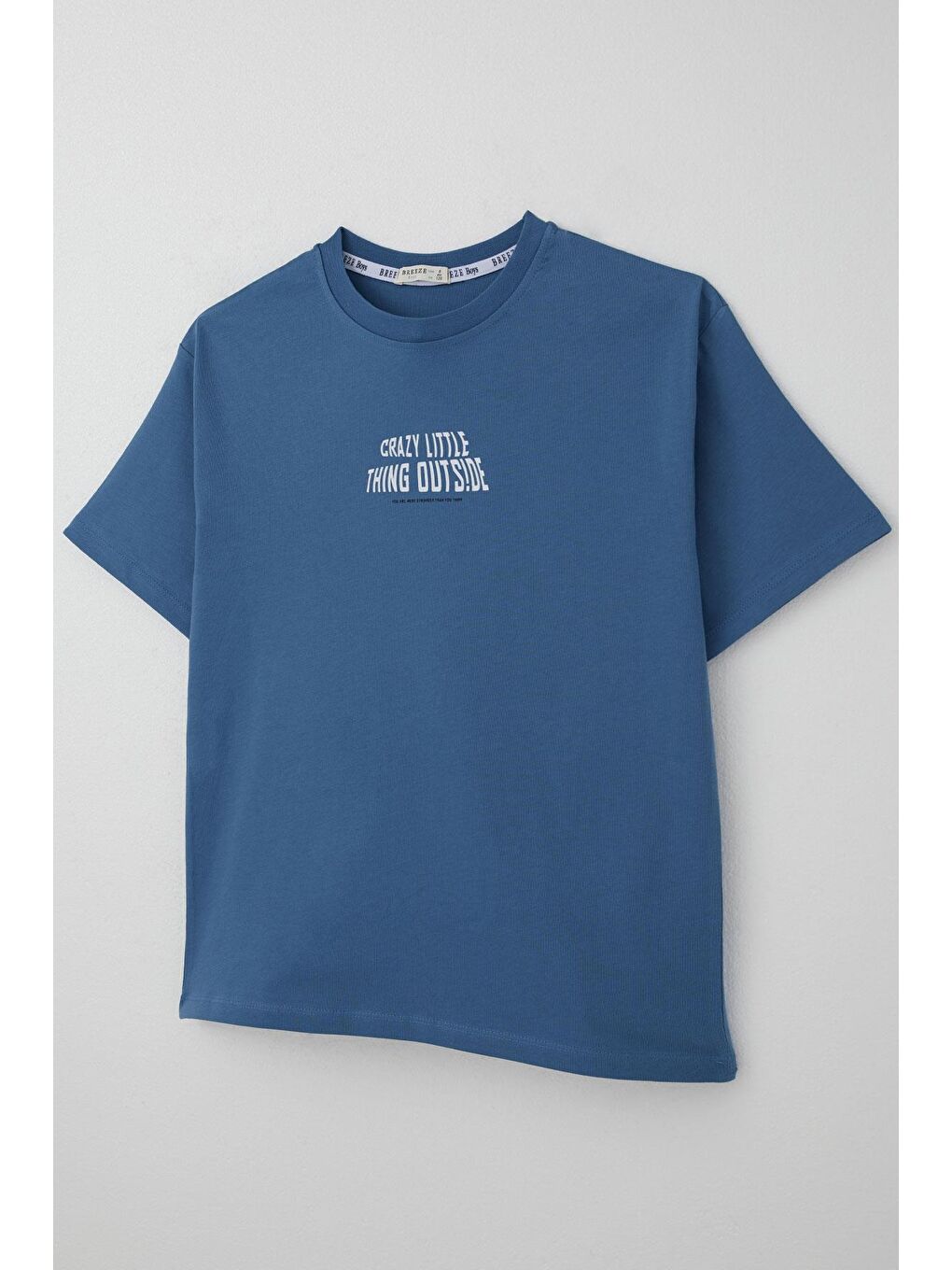 Erkek Çocuk Tişört Yazı Baskılı İndigo (8-12 Yaş)-2