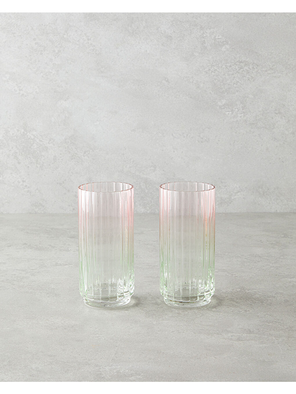 Glimmer Cam 2'li Bardak 400 ml Pembe - Yeşil