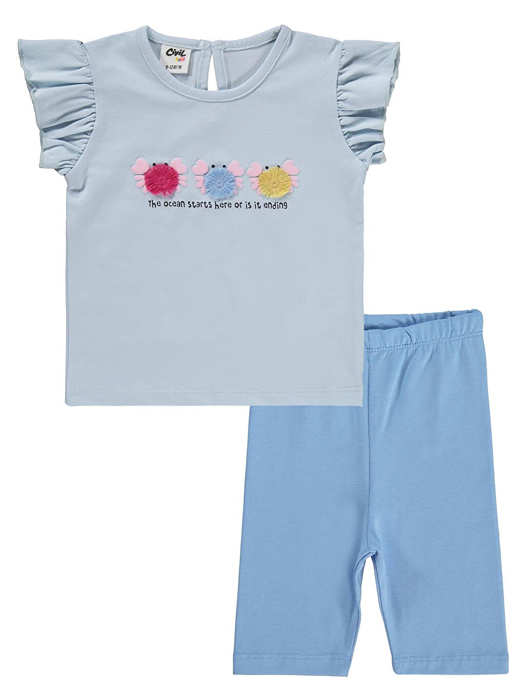 Baby Renkli Nakışlar 6-18 Ay Takım - Mavi-3
