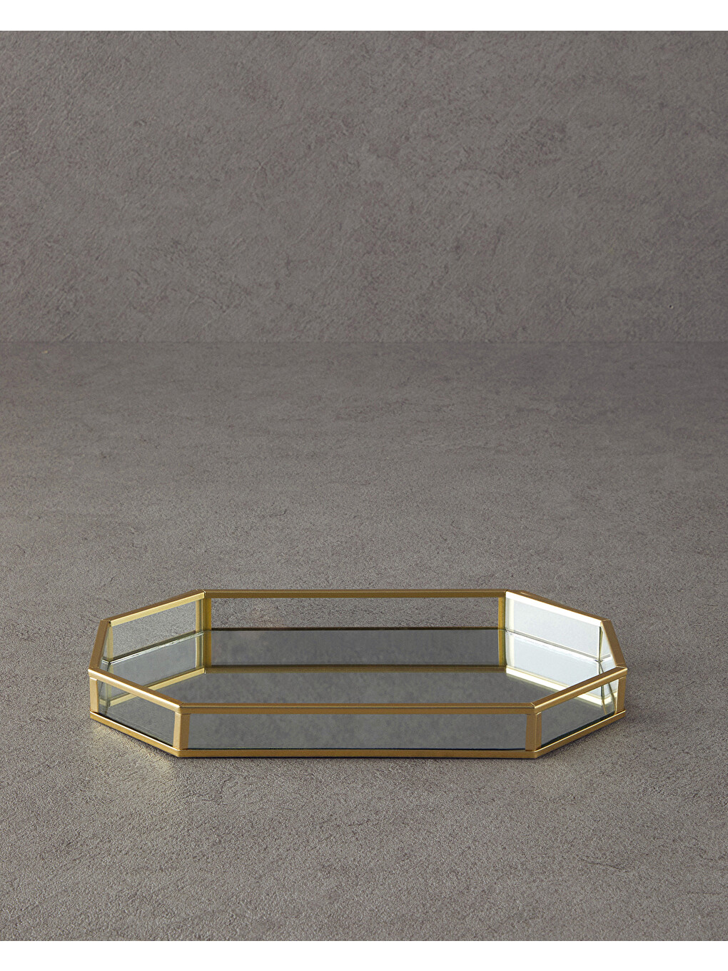 Sarı Deluxe Cam Dekoratif Tepsi 27,5x15x2,5 Cm Gold