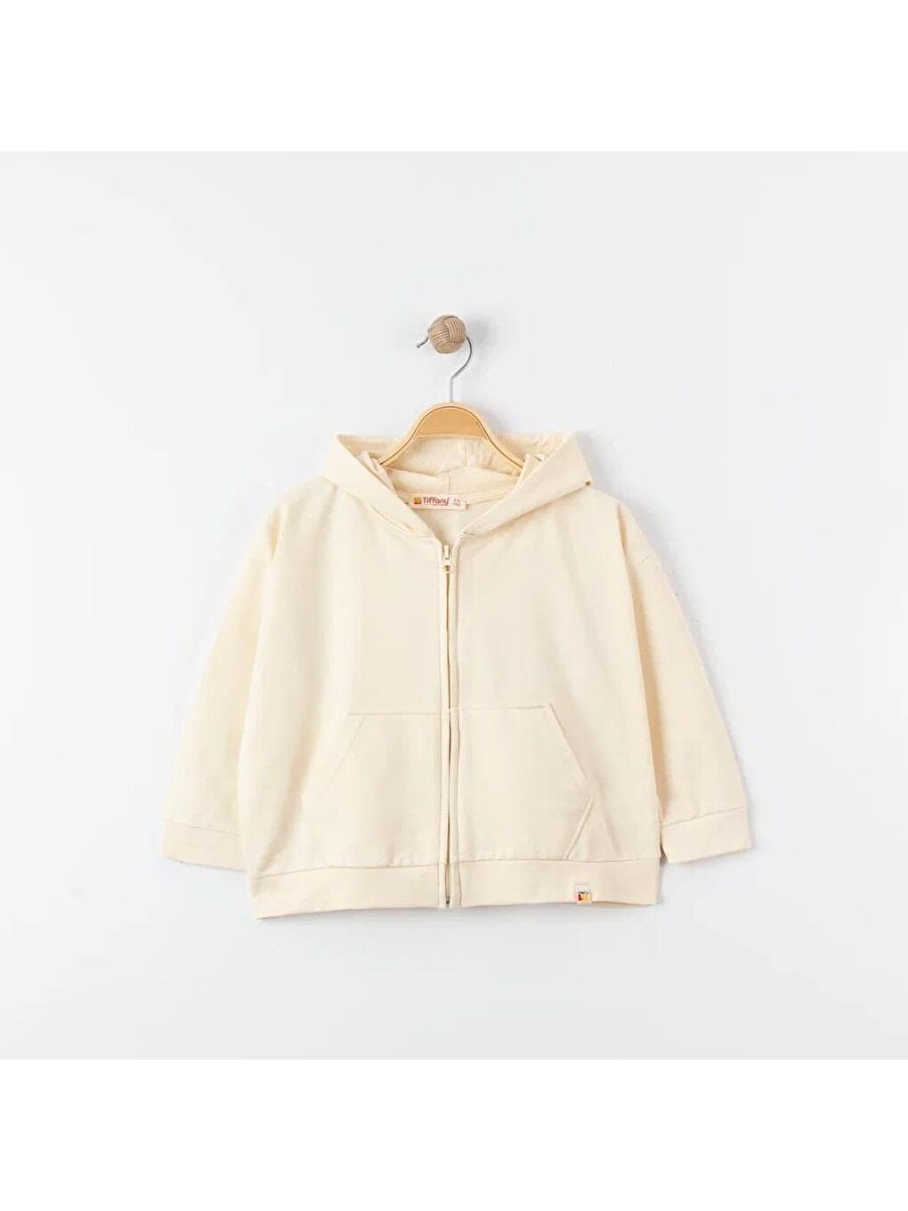 Bej Oversıze Eşofman Theme Kapüşonlu Fermuarlı Sweat