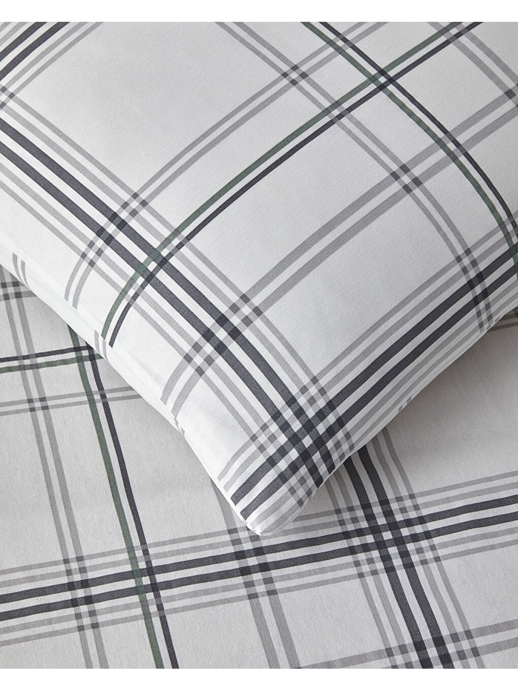 Graphic Grid Kolay Ütülenir Çift Kişilik Nevresim Takımı 200x220 cm Gri-4