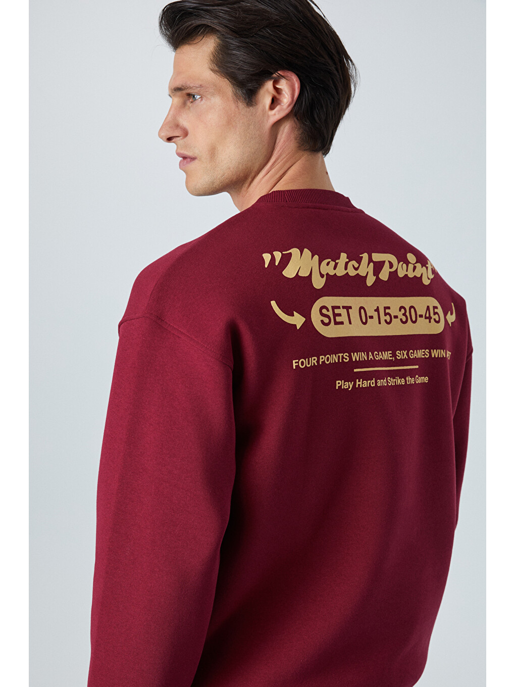 Sınner Erkek Yumuşacık Kumaşlı Bordo Sweatshirt-4