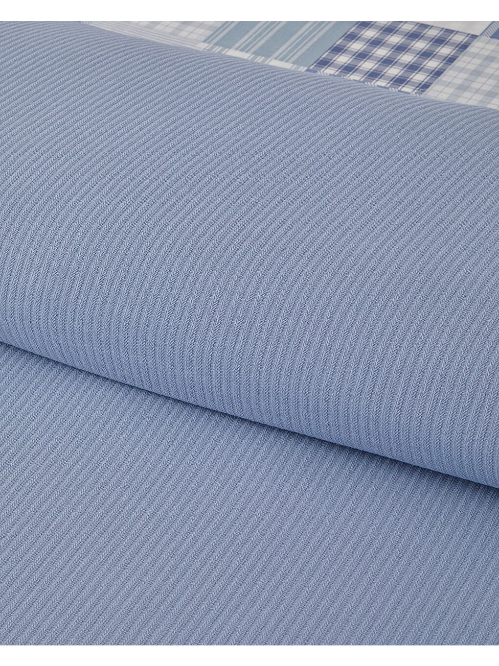 Modern Plaids Soft Tek Kişilik Pike Takımı 150x220 cm Mavi-2