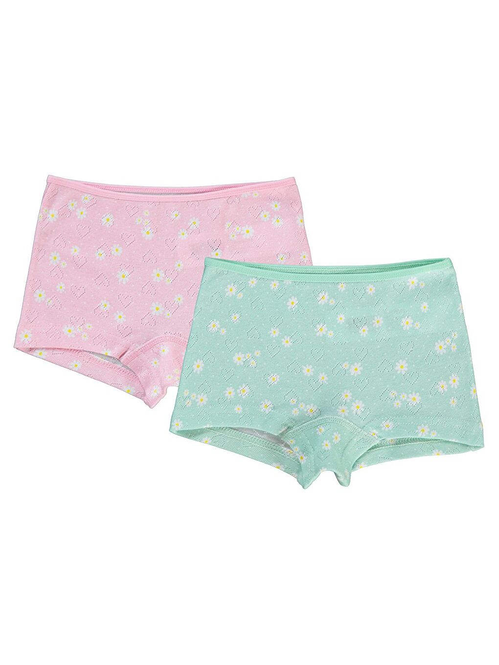 Civil Pembe-Yeşil Girls Kız Çocuk Boxer 2-10 Yaş Mint-Pembe