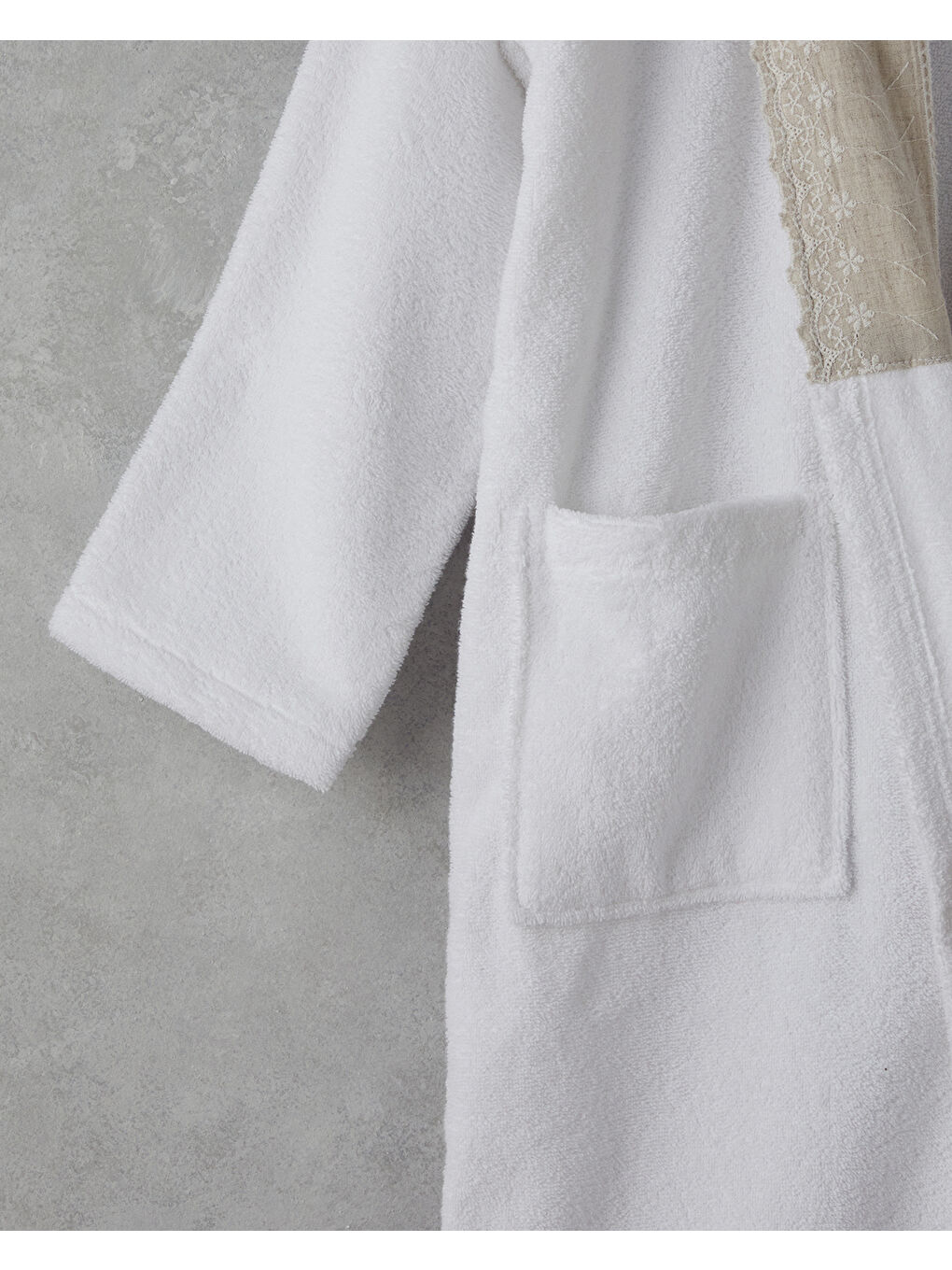 Leggy Pamuklu Bornoz S-M Beyaz-2