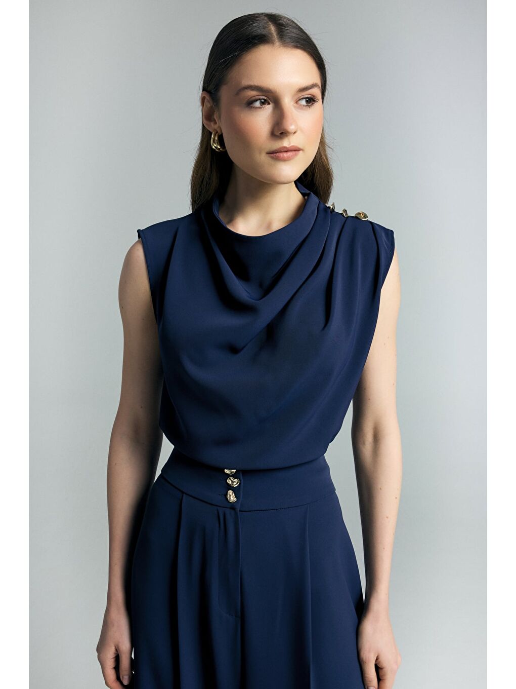 Talia Bluz - Lacivert-1