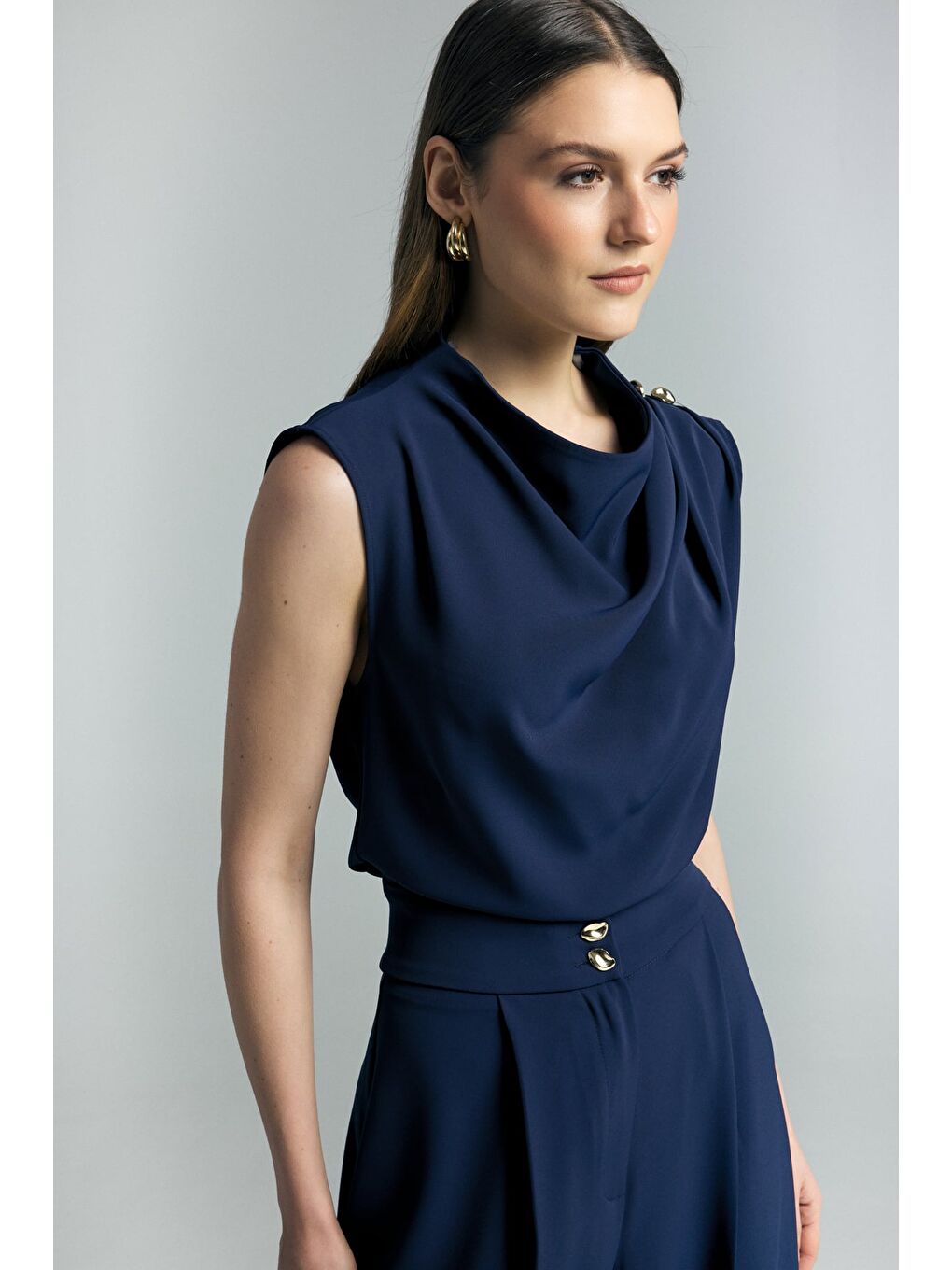 Talia Bluz - Lacivert-2