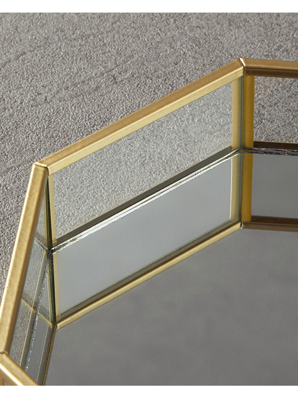 Sarı Deluxe Cam Dekoratif Tepsi 27,5x15x2,5 Cm Gold-2