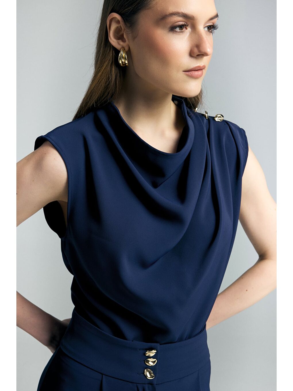 Talia Bluz - Lacivert-3