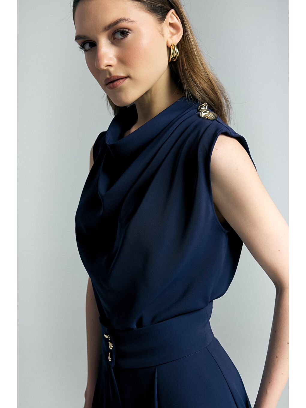Talia Bluz - Lacivert-5
