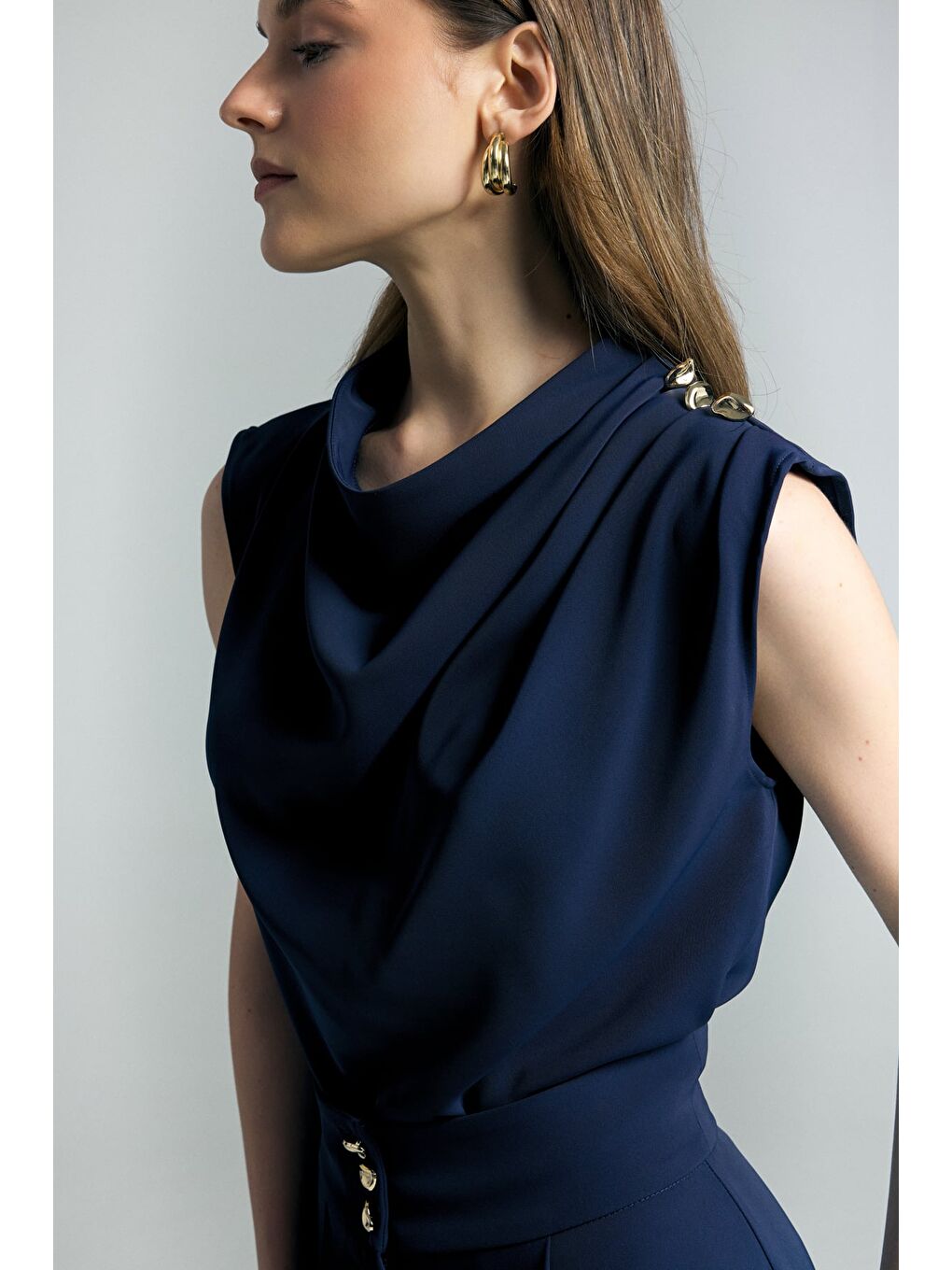 Talia Bluz - Lacivert-6