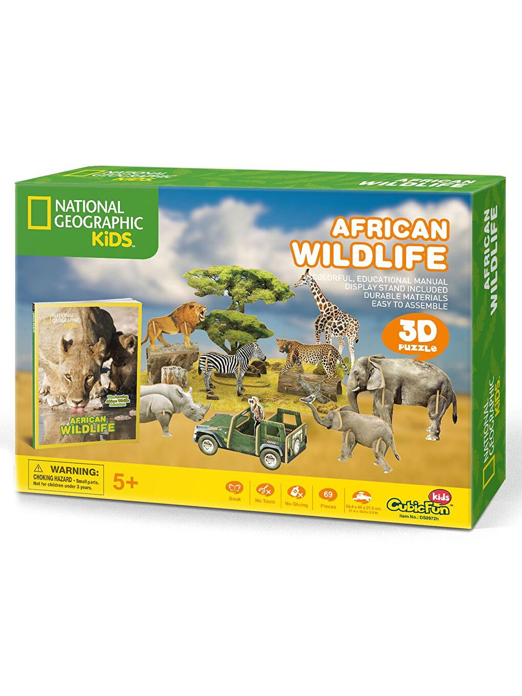 Cubic Fun Karışık 3D Puzzle National Geographic Kids - Afrika Yaban Hayatı - 1