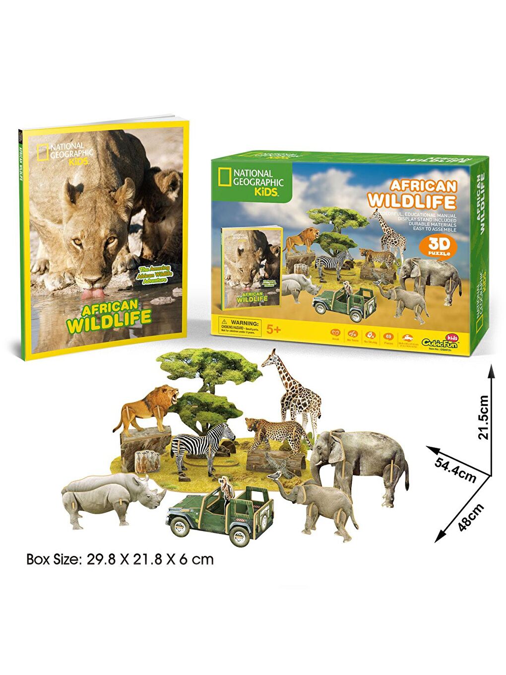 Cubic Fun Karışık 3D Puzzle National Geographic Kids - Afrika Yaban Hayatı - 3