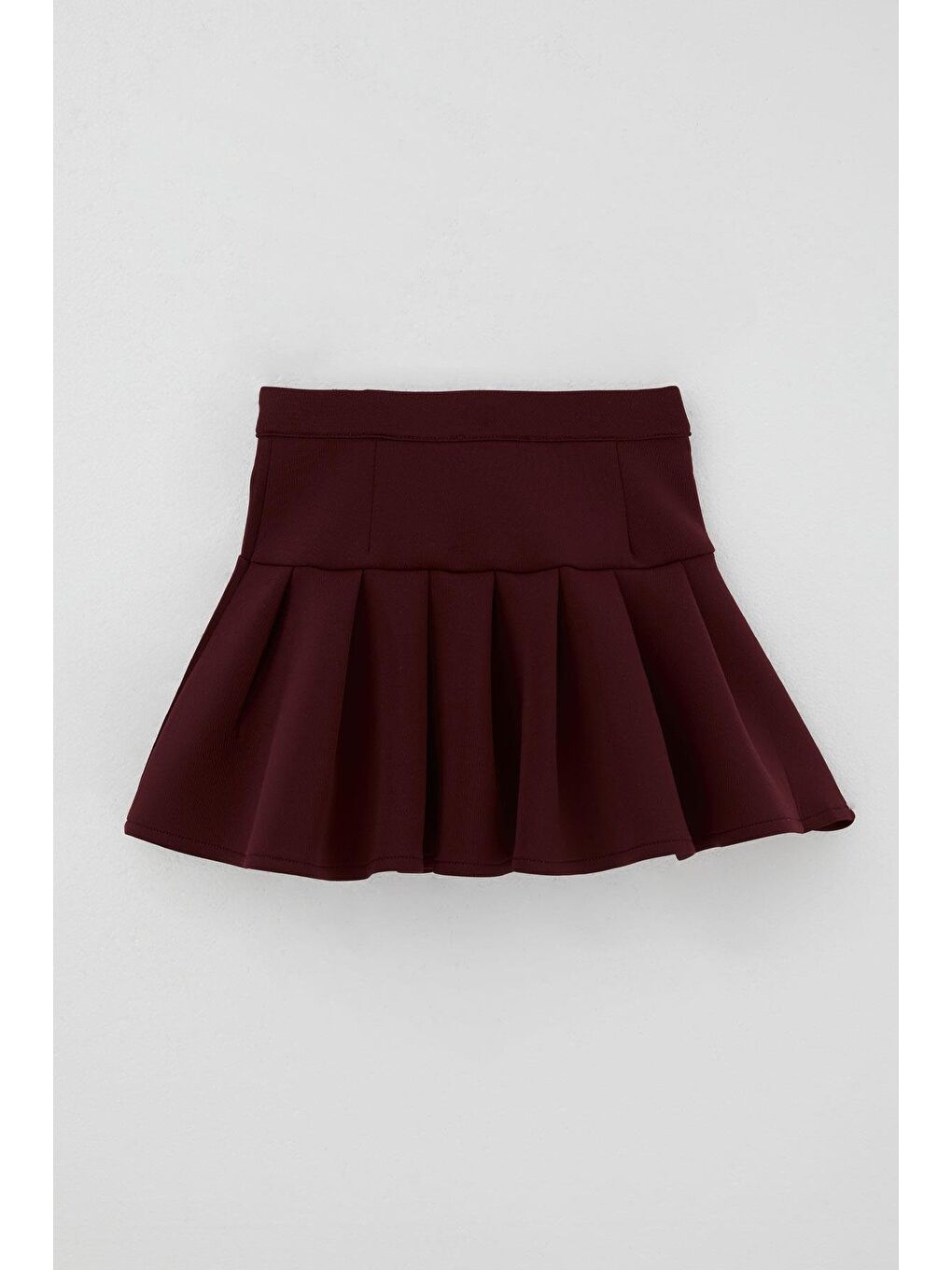Kız Çocuk Mini Etek Pileli Çıtçıt Detaylı Bordo (7-12 Yaş)-1
