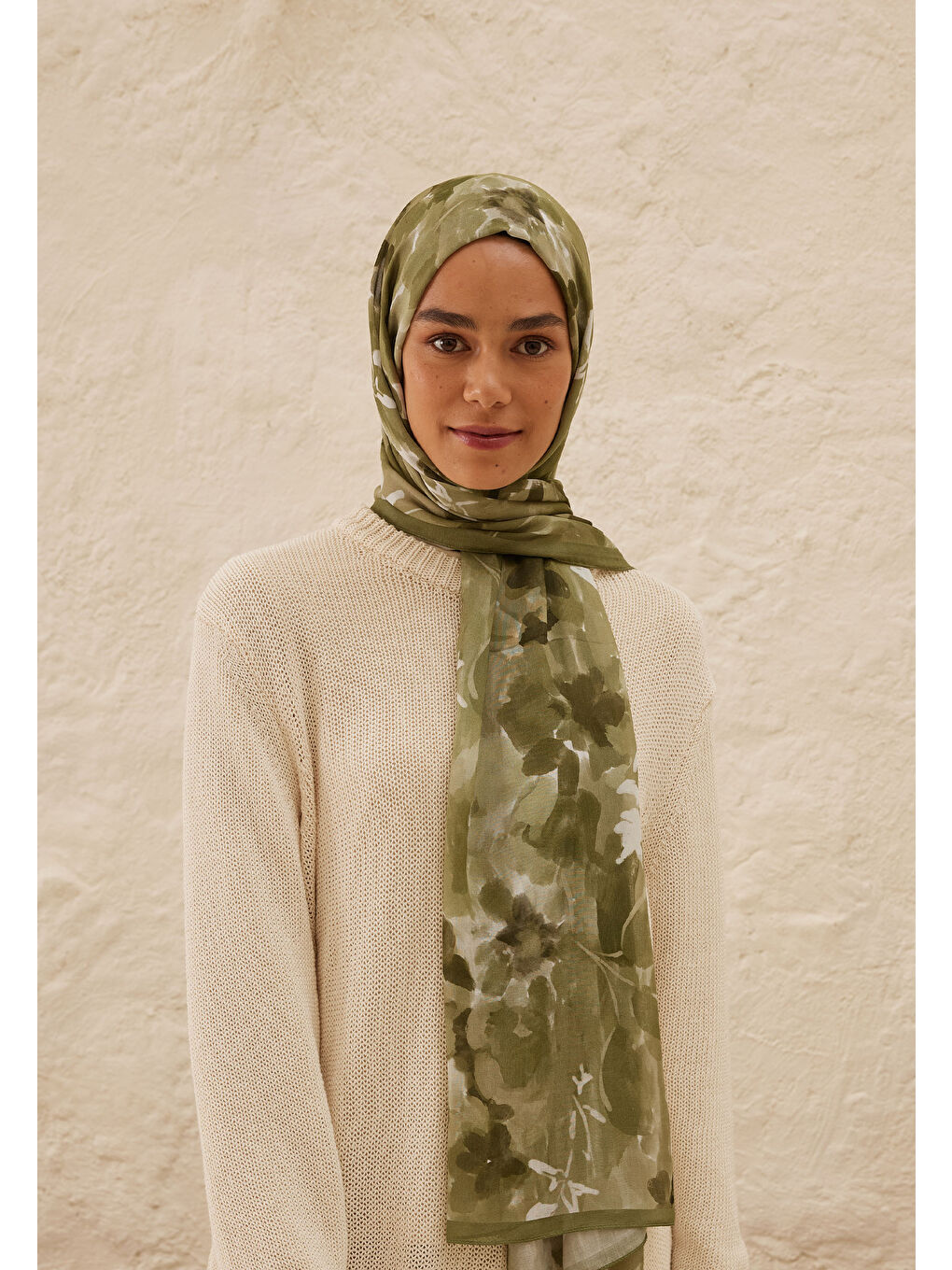 Lizzy Desen Rami Şal Haki-1