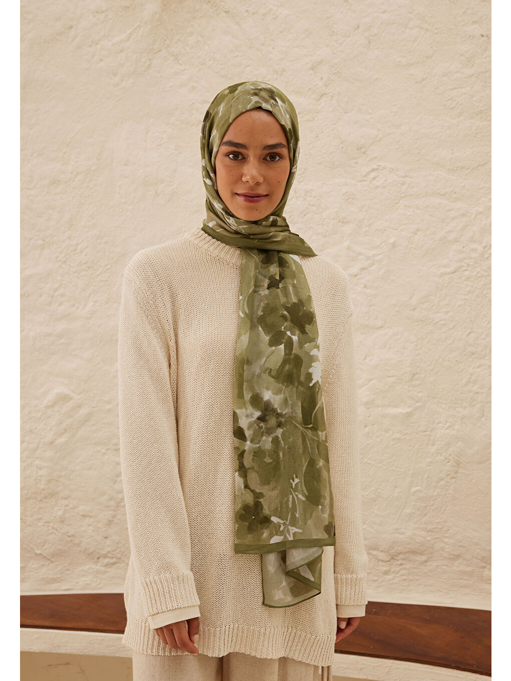 Lizzy Desen Rami Şal Haki-3