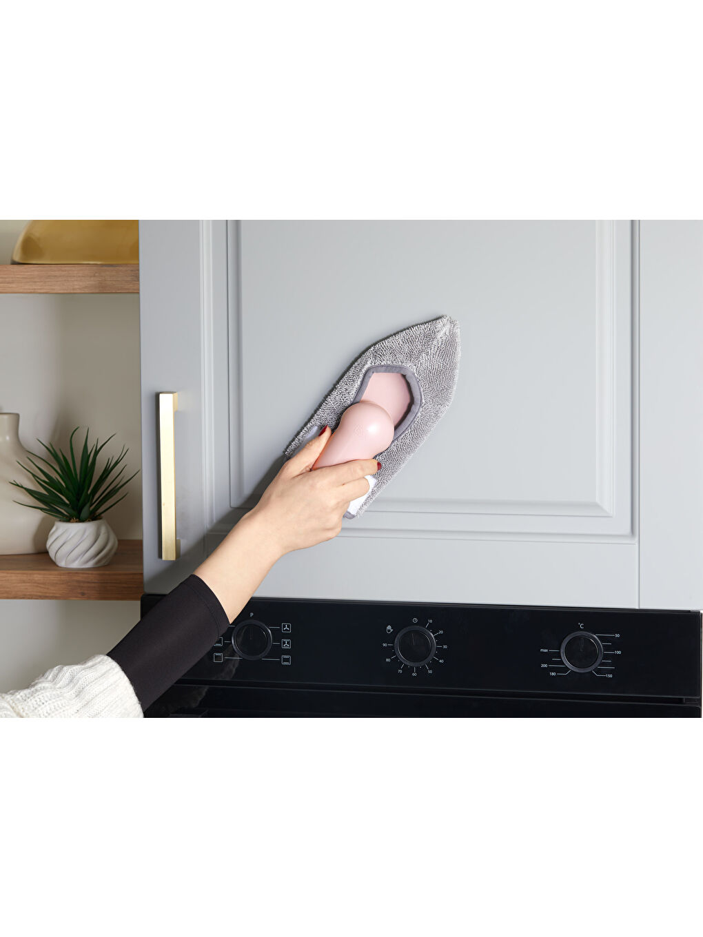 Gri vp-504 Mikrofiber Bezli Temizlik El Mopu-2