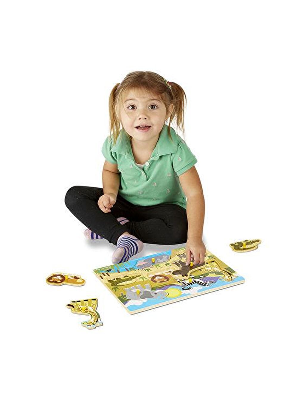 Melissa and Doug Karışık Ahşap Tutmalı Yapboz - Safari (Yeni) - 3