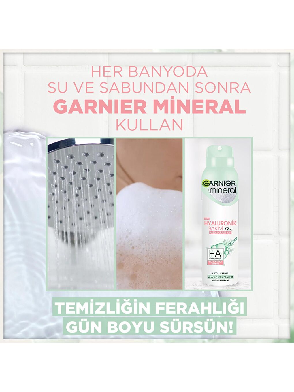 GARNIER Şeffaf Mineral Hyaluronik Bakım Sprey Deodorant - 3