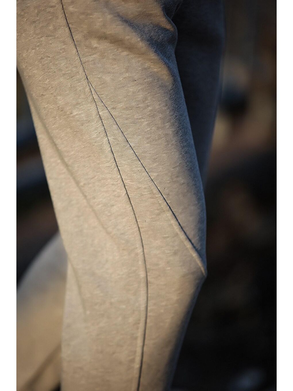 Oval Kesim Paçası Lastikli Eşofman-Gri-2