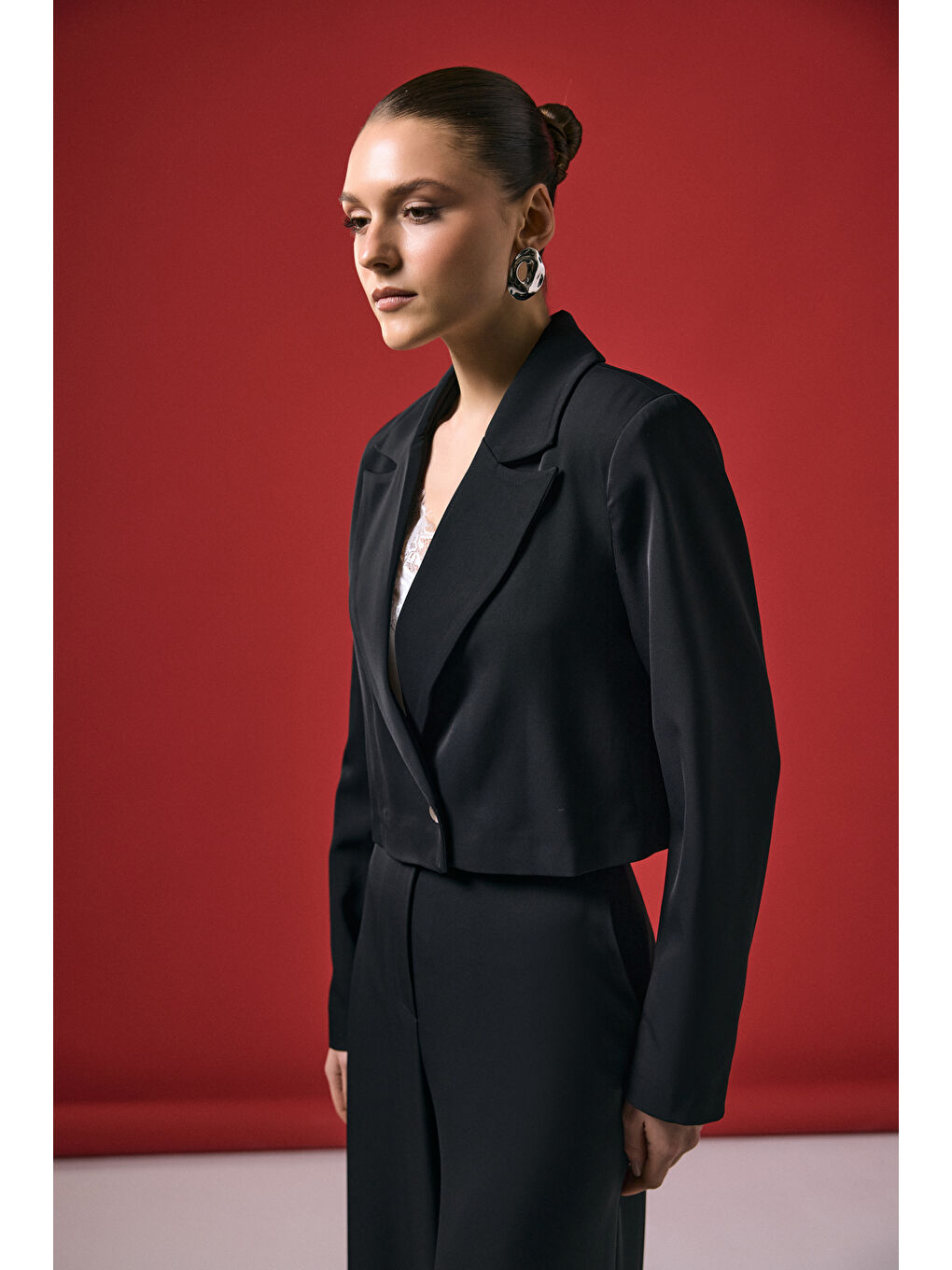 Mari Kısa Ceket - Siyah-3