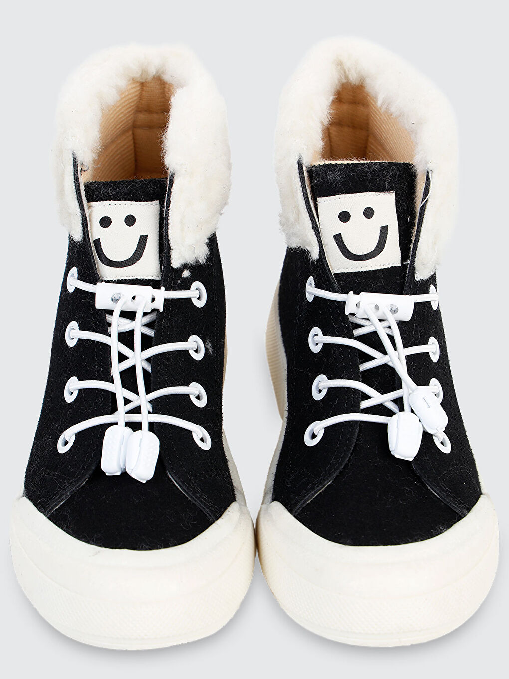 Sport Kız Çocuk Kürklü Uzun Spor Ayakkabı 31-35 Numara Siyah-2